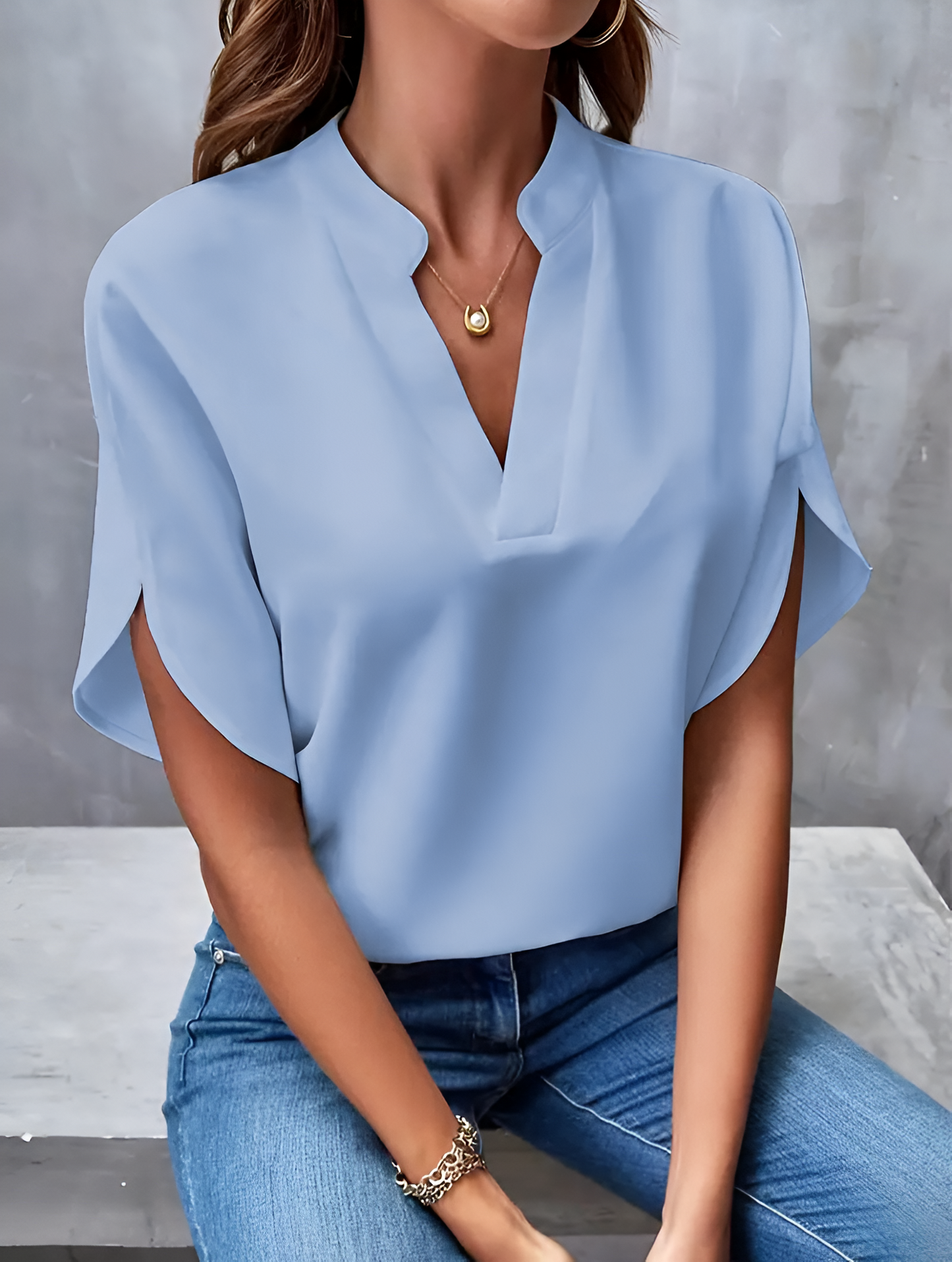 Soft V-Neck Blouse for Women