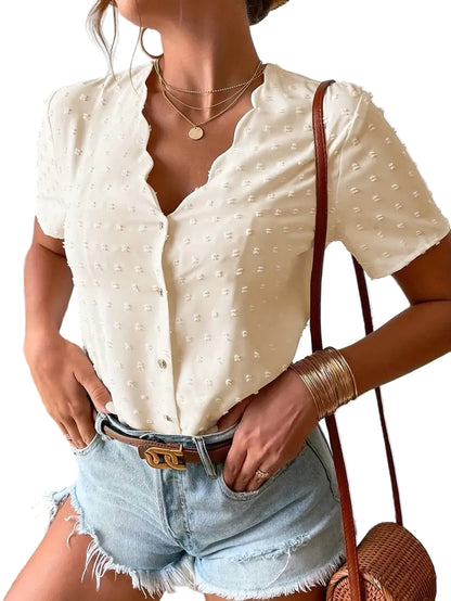 Casual Dot Short Sleeve Shirt